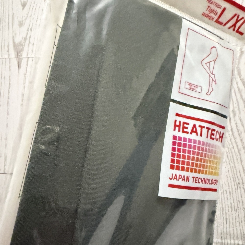 Uniqlo Heattech Tights Women's Sz Large / XL Dark GREEN 60 Denier Opaque Stretch